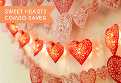 Sweet Hearts COMBO SAVER: Paper Hearts Bunting & Fairy Lights