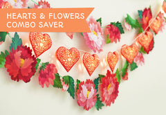 Hearts & Flowers COMBO SAVER: Paper Hearts Fairy Lights & Bunting