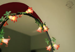Pink Paper Flower Fairy Lights (12 flowers)