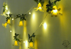 White Paper Flower Fairy Lights & Butterflies Wall Decor Combo