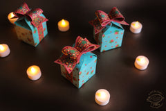 Set of 10 Blue Bow Gift Boxes