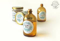 Lovely Labels: Small Round BLUE: Set of 24