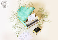 Turquoise Mini Grand Piano Calendar 2024 & 2025 - DIY Paper Craft Kit