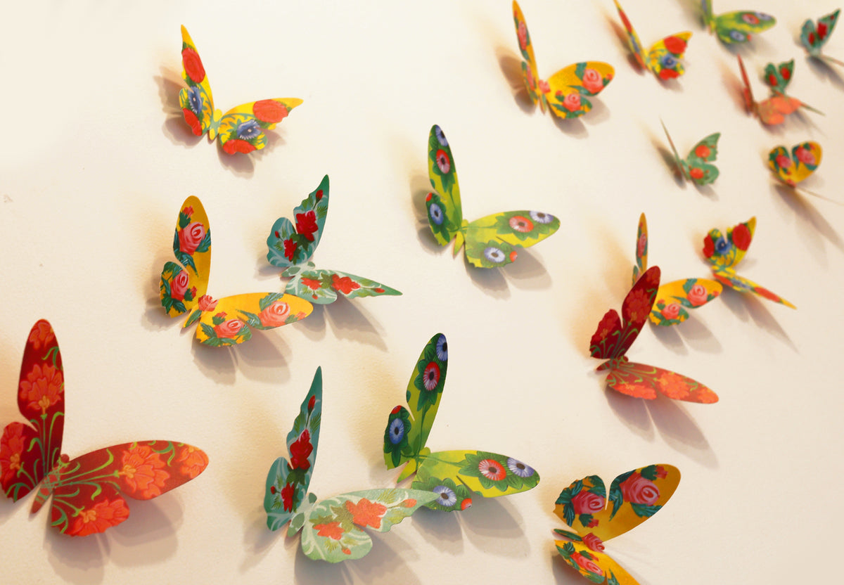 Paper Butterflies for Wall Decoration: Set of 24 – Sky Goodies