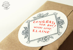 Lovely Labels: Large Oval BLACK: Set of 12