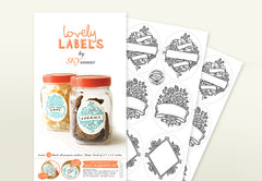 Lovely Labels: Large Oval BLACK: Set of 12