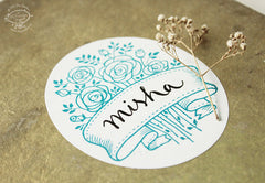 Lovely Labels: Large Oval BLUE: Set of 12