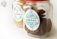 Lovely Labels: Large Oval BLUE: Set of 12