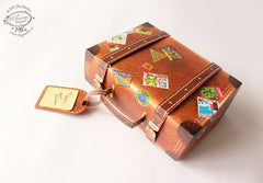Snap-fit Gift Box: Travel Suitcase: Brown