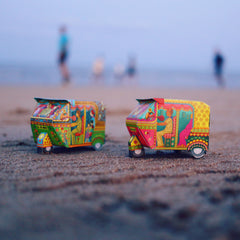 Bombay Auto Rickshaw Box: Pink design - DIY Paper Craft Kit