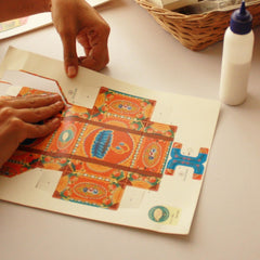 Colourful Orange Mini Suitcase Box DIY Paper Craft Kit