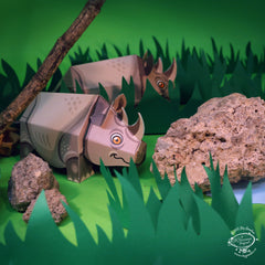 Mini Rhino DIY Animal Paper Craft Kit