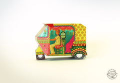 Bombay Auto Rickshaw Box: Pink design - DIY Paper Craft Kit