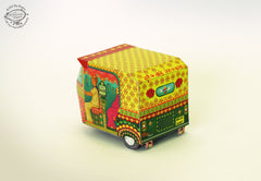 Bombay Auto Rickshaw Box: Pink design - DIY Paper Craft Kit