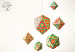 Set of 10 Geometric Ornaments - DIY Paper Craft Kit
