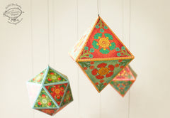 Set of 10 Geometric Ornaments - DIY Paper Craft Kit