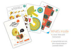 Colourful Mini Gramophone Box DIY Paper Craft Kit