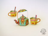 Chai Kettle & Cups: Set of 3 Boxes DIY Paper Craft Kit