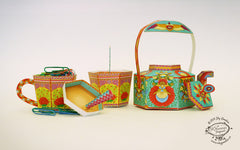 Chai Kettle & Cups: Set of 3 Boxes DIY Paper Craft Kit