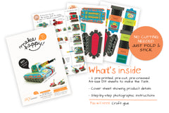 Colourful Army Paper Tank Pen Holder & Boxes - DIY Paper Craft Kit