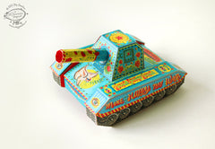 Colourful Army Paper Tank Pen Holder & Boxes - DIY Paper Craft Kit