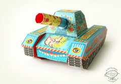 Colourful Army Paper Tank Pen Holder & Boxes - DIY Paper Craft Kit
