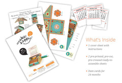 Colourful Typewriter Desk Calendar 2026 & 2027 DIY Paper Craft Kit