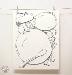 Doodle Recipe Sheets and Fridge Magnet Set