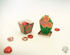 Brown Mini Flower Pot Box DIY Paper Craft Kit