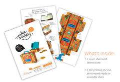 Colourful Orange Mini Suitcase Box DIY Paper Craft Kit