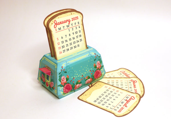 Mini Toaster Desk Calendar 2025 - DIY Paper Craft Kit