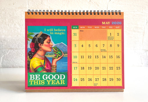 'Be Good This Year' Postcard Desk Calendar & Planner 2026