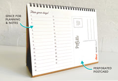 'Be Good This Year' Postcard Desk Calendar & Planner 2026