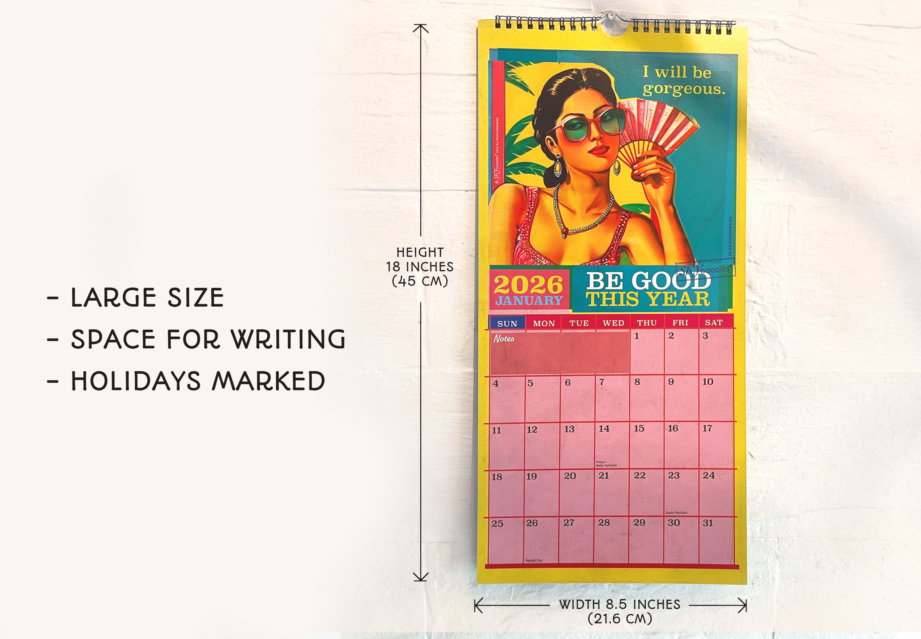 'Be Good This Year' Wall Calendar & Planner 2026