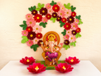 Big Ganesha Floral Setup -Super Saver Combo with FREE Incense Sticks Pack