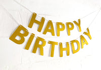 Golden Happy Birthday Banner Bunting