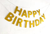 Golden Happy Birthday Banner Bunting