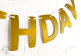 Golden Happy Birthday Banner Bunting