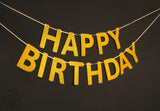 Golden Happy Birthday Banner Bunting