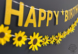 Yellow Sunflower and Happy Birthday Paper Party Decor