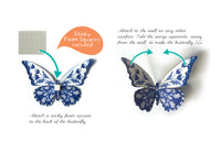 Paper Blue Butterflies for Wall Decoration: Set of 24