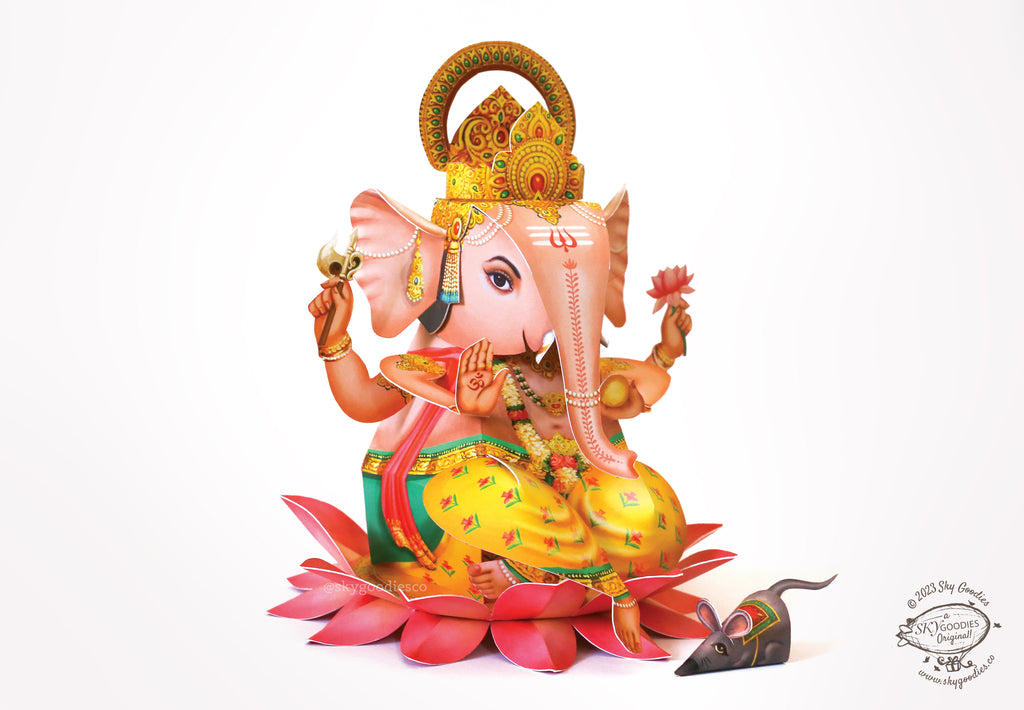 Lakshmi Pooja Decor Combo Saver - DIY Ganpati + Lakshmi + Mandir + 2 Banana Trees