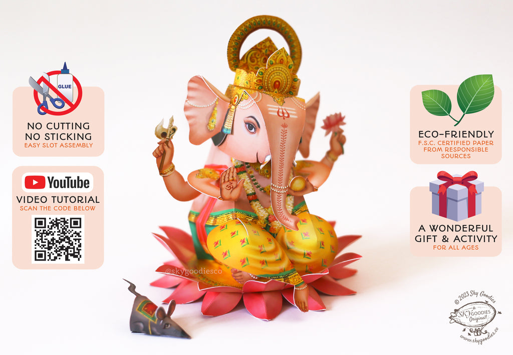 Ganpati Decor Combo Saver 1 - DIY Ganpati + 2 Flower Fairy Lights