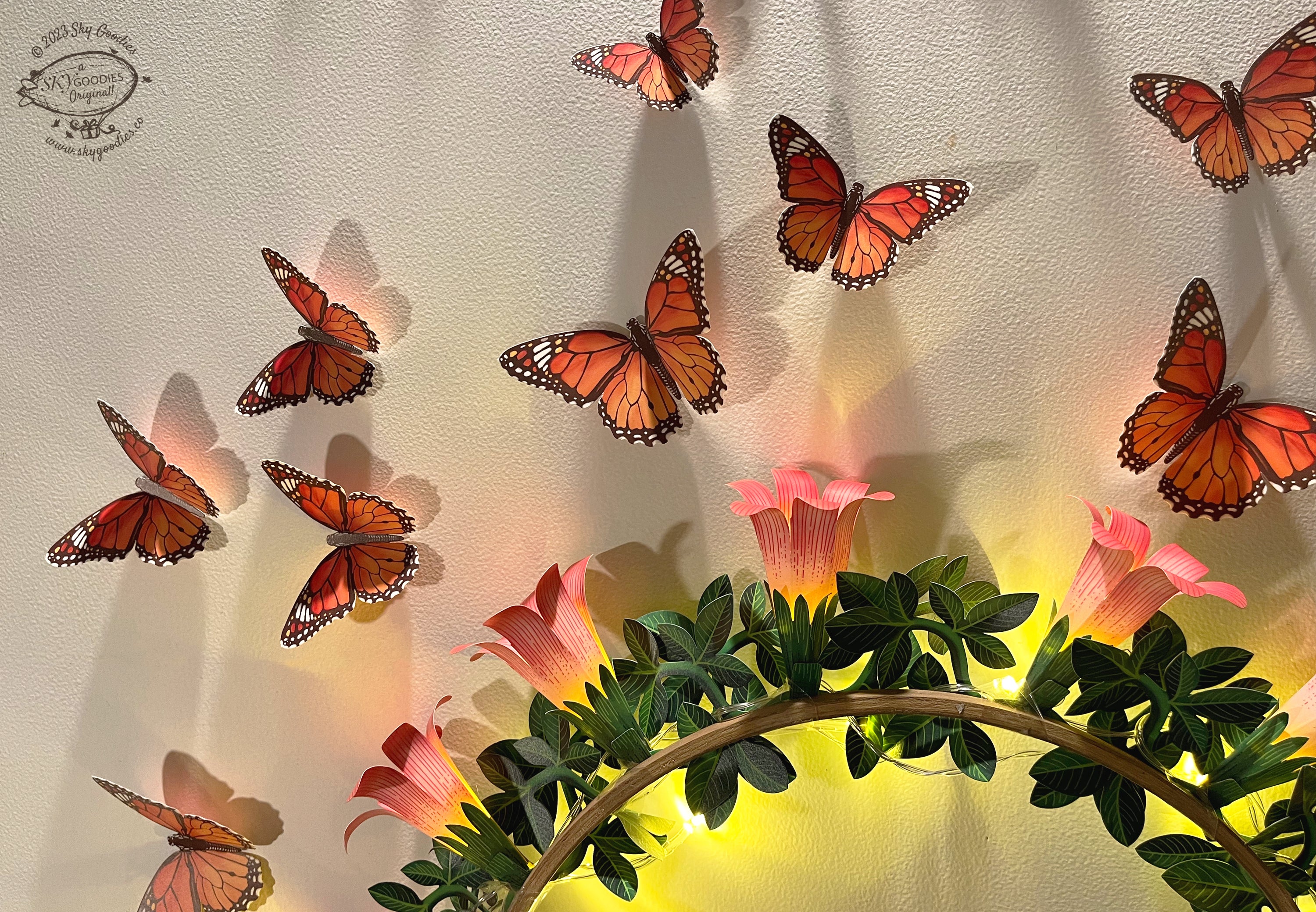 Ganpati Decor Combo Saver 2 - DIY Ganpati + 2 Flower Fairy Lights + 24 Butterflies