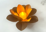 Set of 4 DIY Gold Lotus Tea Light Holders with Electric Tea Lights