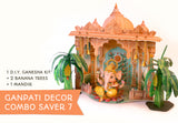 Ganpati Decor Combo Saver 7 - DIY Ganpati + Mandir + 2 Banana Trees