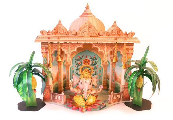 Mini Ganesha Mandir Setup - Super Saver Combo with FREE Incense Sticks Pack