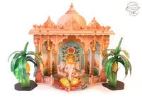 Ganpati Decor Combo Saver 7 - DIY Ganpati + Mandir + 2 Banana Trees