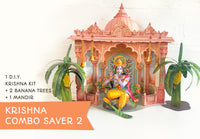 Krishna Janmashtami Combo Saver 2 - DIY Krishna + Mandir + 2 Banana Trees