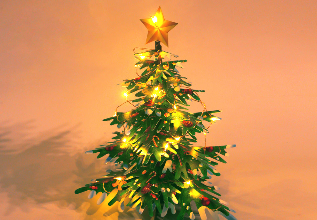 Christmas Village Combo Saver - 12 Mini Houses with Christmas Tree and lights